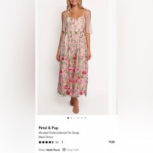 Petal & Pup Blush Pink Floral Embroidered Maxi Dress